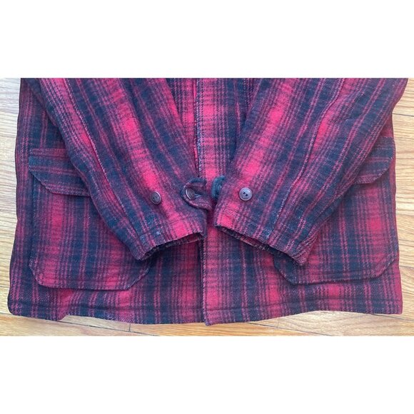 Vintage 50s 60s XL (size 46) Woolrich 503 Mackinaw Buffalo Plaid Wool Hunting Ja - Picture 7 of 11